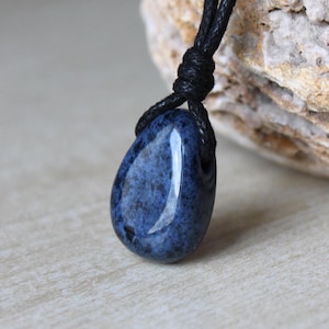 Dumortierite pendant Blue Dumortierite Necklace Blue chakra Healing Necklaces Blue pendant Men gift stone for girlfriend for boyfriend