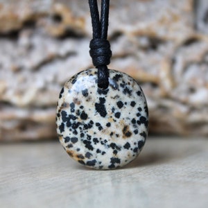 Dalmatian Jasper necklace Dalmatian Jasper pendant Stone Necklace Gift stone for girlfriend boyfriend