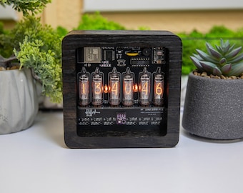 実物　ニキシー管時計 IN-14 IN-16  ニキシー管時計 IN14 と IN16 を 6 つのランプに接続 - Etsy 日本