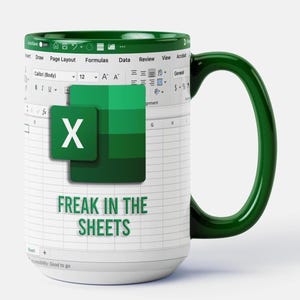 Excel-koffiemok – Freak in the Sheets – Perfect Accountant, CPA & CFO Gift van Mugsberry