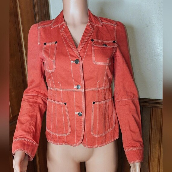 Marc Jacobs, Marc Jacobs Coral Denim Vintage Jacket Size 2