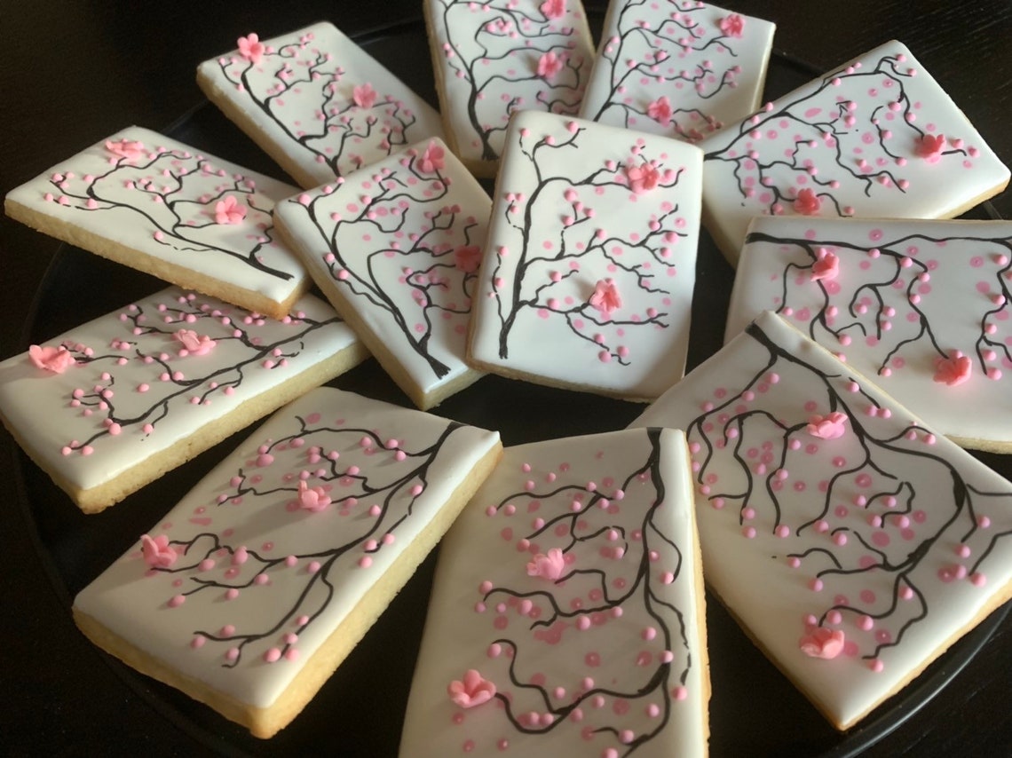 Cherry Blossom Vanilla Sugar Cookies 1 Dozen 12 Cookies Etsy