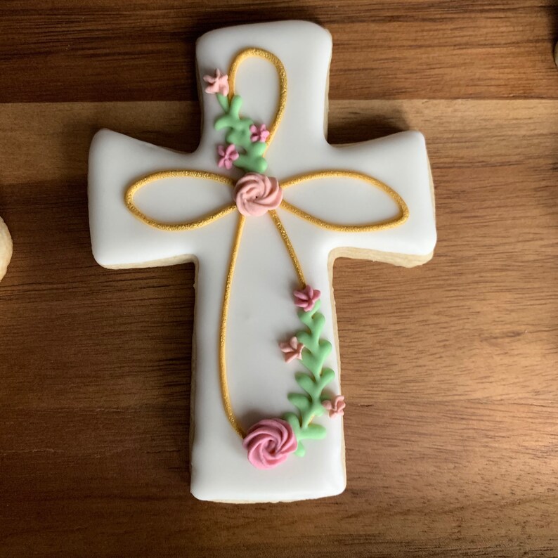 Baptism Cross Vanilla Sugar Cookies 1 Dozen 12 Cookies Etsy