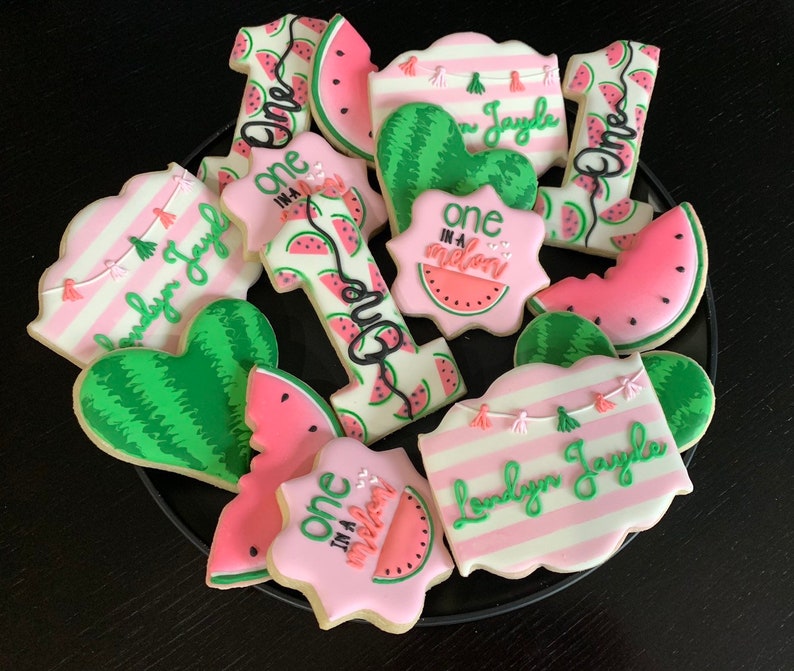 Download One in a melon First Birthday Vanilla Sugar Cookies 2 ...