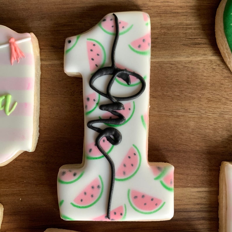 Download One in a melon First Birthday Vanilla Sugar Cookies 2 ...