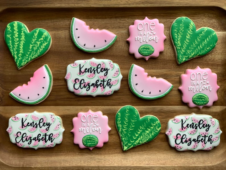 Download Watermelon One in a Melon Birthday Vanilla Sugar Cookies 1 ...