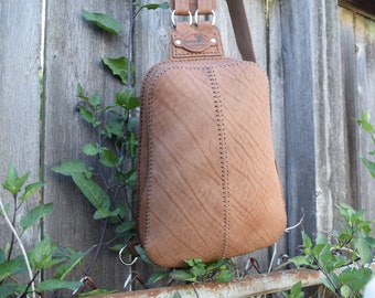 Hand-stitched Grainy Leather Sling Bag Everyday Carry Bag