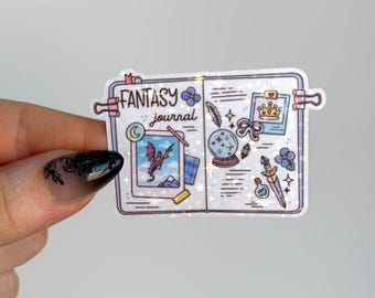Fantasy Girlie Bookish Sticker | Holographic Bookish Journal Sticker for Kindle