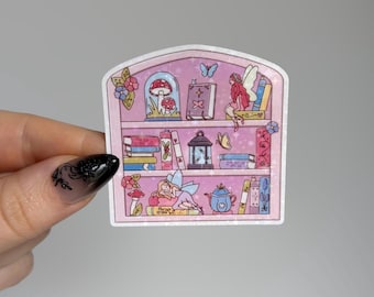 Fairytale Bookshelf Sticker | Holographic Bookish Fairy Garden Sticker for Kindle