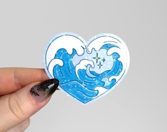 Beach Wave Sticker | Holographic Summer Sticker for Kindle