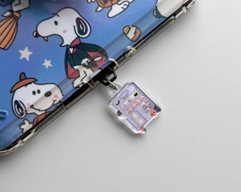 Spooky Bookstore Charm | Halloween Bookish Dust Plug Accessory for Kindle, Kobo, Phone and More