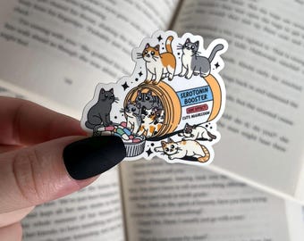 Cat Sticker | Cat Serotonin Booster Meds Sticker |  Matte Vinyl Sticker | Kindle Sticker | Cat Lovers Sticker