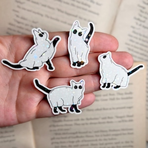 Halloween Sticker | Halloween Holographic Sticker | Ghost Cat Sticker Pack | Vinyl Laptop, Kindle Sticker | Spooky Sticker, Fall Sticker
