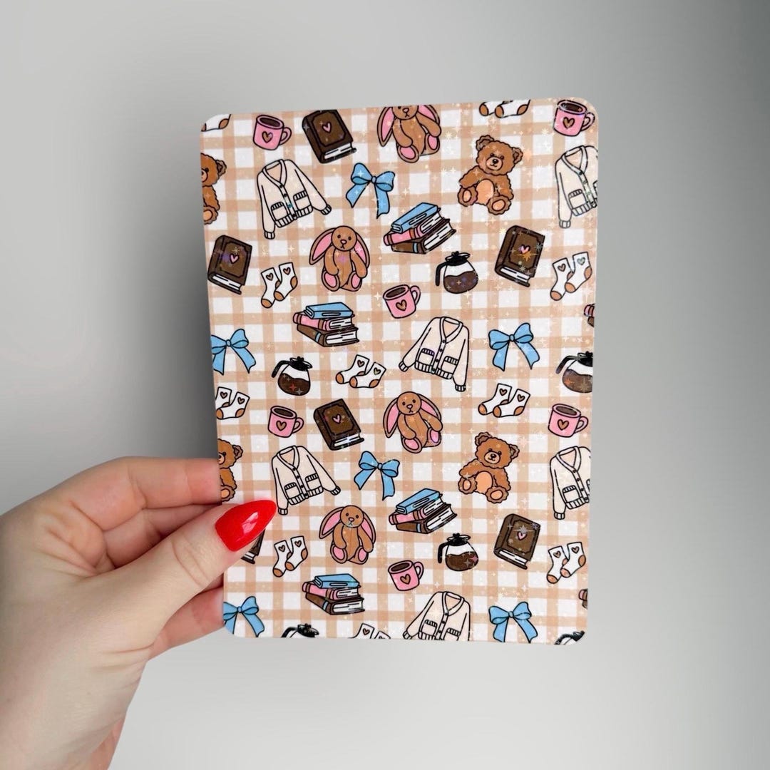 Bookish Cozy Girlie Kindle Insert | Gingham Glitter Case Insert for ...