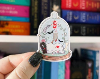 Horror Sticker | Horror Book Holographic Sticker | Spooky Kindle Sticker | Vinyl Glitter Sticker | Bookish Sticker for Horror Reader