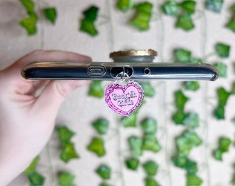 Kindle Charm, Phone Charm, USB Charm, Mini Keychain | Bookish Girlie Heart Charm | Bookish Gift | Phone Kindle Accessories | USB Plug