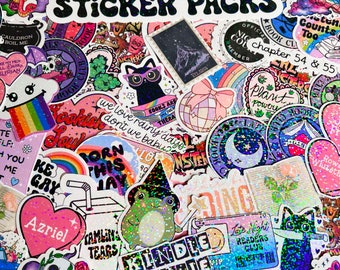 Mystery Sticker Pack | Holographic Mess Up Stickers | Waterproof Kindle Laptop | Vinyl Glitter Stickers