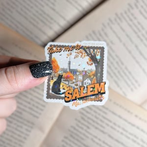 Halloween Sticker | Welcome to Salem Holographic Sticker | Vinyl Laptop, Kindle Sticker | Cat Sticker, Fall Sticker, Witchy Vibes