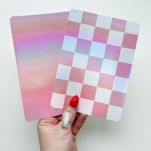 Pink Kindle Insert | Holographic Solid or Checkerboard | Custom E-Reader Decor | Bookish Accessory for Clear Kindle Cases or Kobo