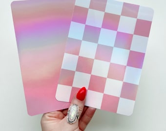 Inserto rosa para Kindle / Holográfico sólido o tablero de ajedrez / Decoración personalizada para lector electrónico / Accesorio literario para fundas transparentes para Kindle o Kobo