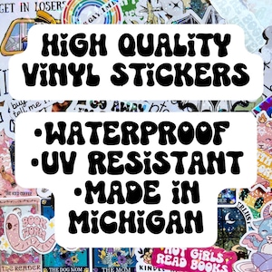 May include: High quality vinyl stickers with a retro font. The stickers are waterproof, UV resistant, and made in Michigan.