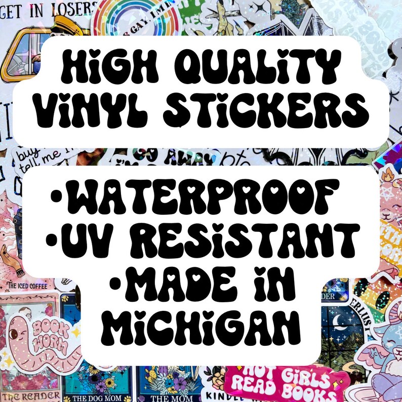 May include: High quality vinyl stickers with a retro font. The stickers are waterproof, UV resistant, and made in Michigan.