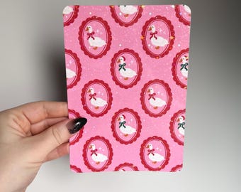 Pink Goose Christmas Kindle Insert | Whimsical Holiday Bookish Glitter Case Insert for Ereaders