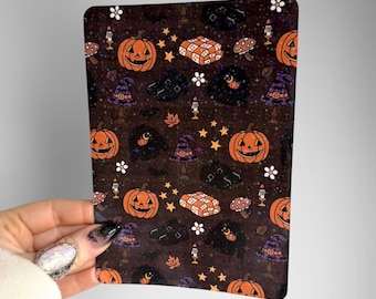Cozy Whimsical Halloween Kindle Insert | Plaid Glitter Case Insert for Ereaders