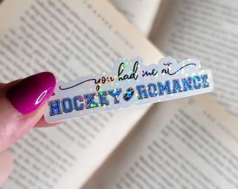 Reading Sticker | Holographic Hockey Romance Girlie Sticker | Kindle Vinyl Glitter Sticker | Bookish Gift