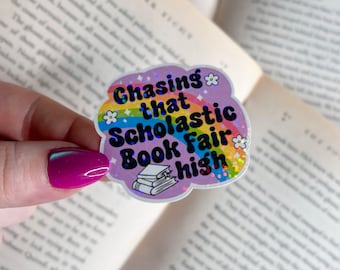 Reading Sticker | Holographic Scholastic High Sticker | Kindle Laptop | Vinyl Glitter Sticker | Bookish Gift