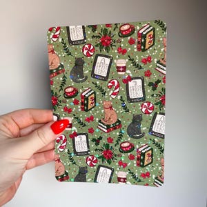 Christmas Cats, Coffee and Books Kindle Insert | Holiday Gift Bookish Glitter Case Insert for Ereaders