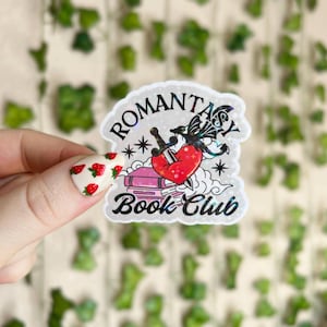 Reading Sticker | Holographic Romantasy Book Club Sticker | Kindle Sticker | Vinyl Glitter Sticker | Dragon Bookish Sticker | Bookish Gift