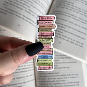 Book Sticker | Book Tropes Sticker | Book Stack Sticker | Waterproof Kindle Sticker | Matte Vinyl Sticker | Bookish Gift