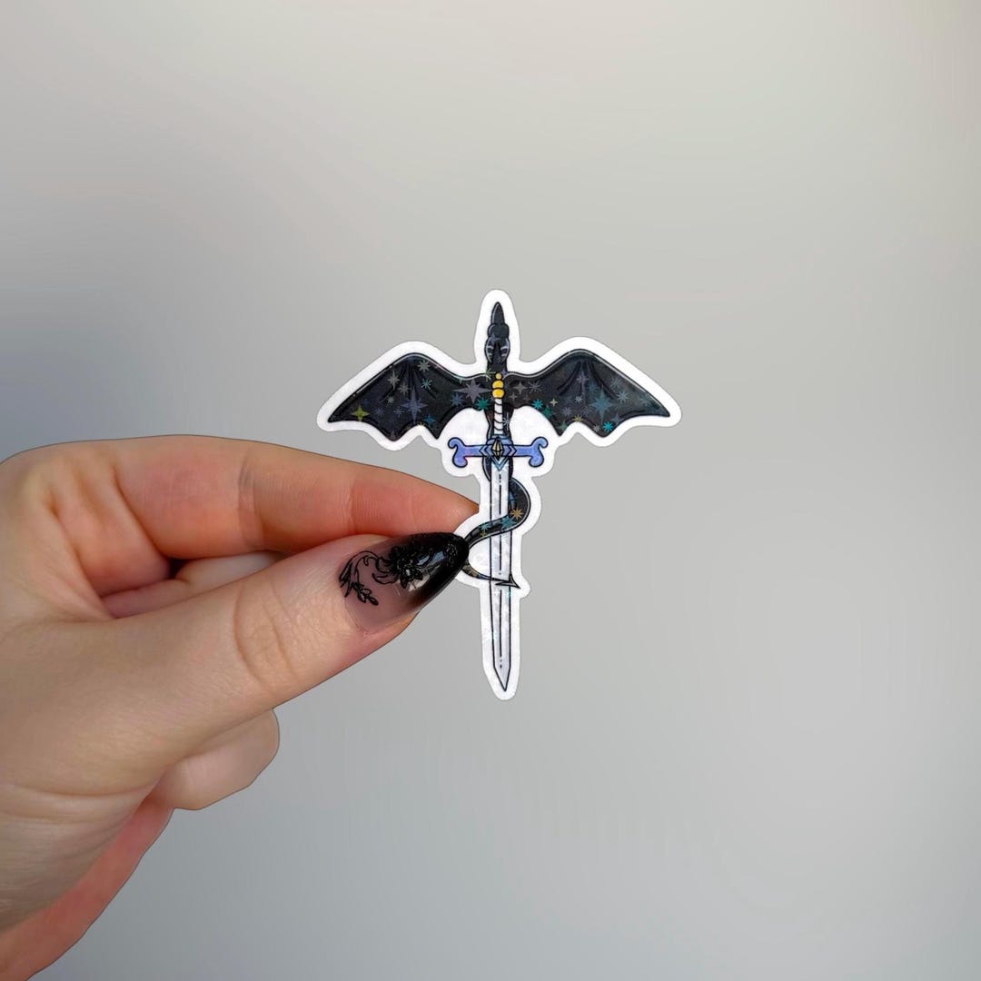 Magic Sword Sticker Dragon Sword Sticker | Holographic Fantasy Sticker for Kindle - Etsy