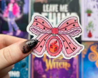 Spicy Chili Bow Sticker | Smut Bookish Sticker | Spicy Romance Aesthetic Vinyl Sticker for Kindle
