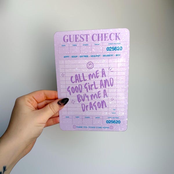 Call Me a Good Girl and Buy Me a Dragon Kindle Insert | Bookstore Glitter Case Insert for Ereaders