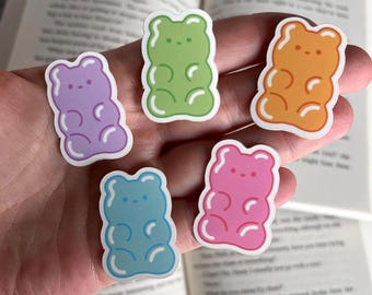 Gummy Bear Stickers | 5 Piece Gummy Bear Sticker Set | Matte Kindle Sticker | Mini Vinyl Stickers | Kindle Filler Stickers