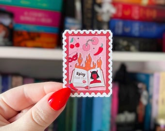 Spicy Book Club Sticker | Steamy Bookish Romance Stamp | Cute Smut Sticker for Spicy Romance Readers | Holographic Smut Kindle Sticker