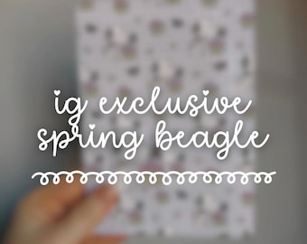 IG Exclusive Spring Beagle Kindle Insert | Glitter Case Insert for Ereaders