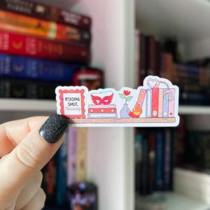 Smutty Bookshelf Sticker | Reading Smut, Obviously Bookish Vinyl Sticker | Spicy Romance Reader Kindle Sticker | Holographic Sticker