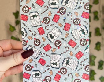 Christmas Kindle Case Insert | Holographic Case Insert for E-Readers | Bookish Christmas | Holiday Bookish Gifts | Glitter Cardstock Decor