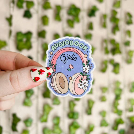 Reading Sticker | Holographic Audiobook Girlie Sticker | Kindle Sticker | Vinyl Glitter Sticker | Bookish Sticker | Gift