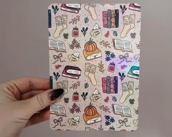 Bookish Cozy Kindle Insert | Holographic Fall Reading Aesthetic E-Reader Insert