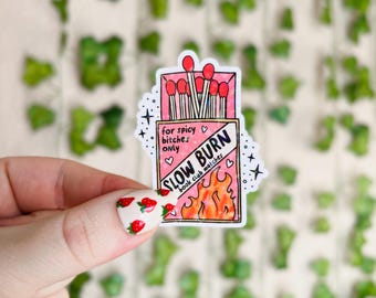 Reading Sticker | Holographic Slow Burn Matches Sticker | Kindle Sticker | Vinyl Glitter Sticker | Bookish Sticker | Bookish Gift