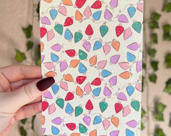 Christmas Kindle Case Insert | Holographic Case Insert for E-Readers | Christmas Lights | Holiday Bookish Gifts | Glitter Cardstock Decor