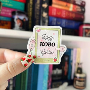 Kobo Sticker | Lazy Kobo Girlie Holographic Kobo Sticker | Kobo Sticker | Vinyl Glitter Sticker | Bookish Sticker for Reader