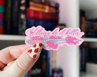Villain Lover Sticker | Villains Do it Better Holographic Kindle Sticker | Vinyl Glitter Sticker | Bookish Sticker | Sticker for Reader