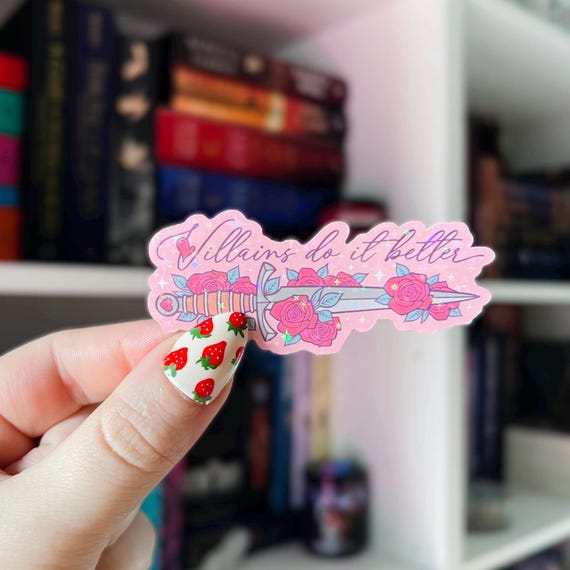 Villain Lover Sticker | Villains Do it Better Holographic Kindle Sticker | Vinyl Glitter Sticker | Bookish Sticker | Sticker for Reader