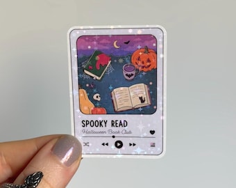 Spooky Read Audiobook Sticker | Holographic Halloween Book Club Sticker for Kindle