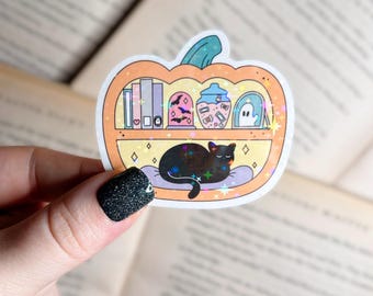 Halloween Sticker | Halloween Holographic Sticker | Vinyl Laptop, Kindle Sticker | Spooky Sticker, Fall Sticker